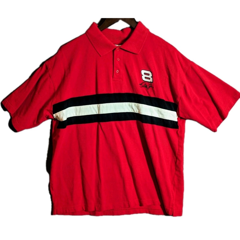Y2K Dale Jr #8 Polo XL Budweiser NASCAR Shirt Motorsports Streetwear Racing‎